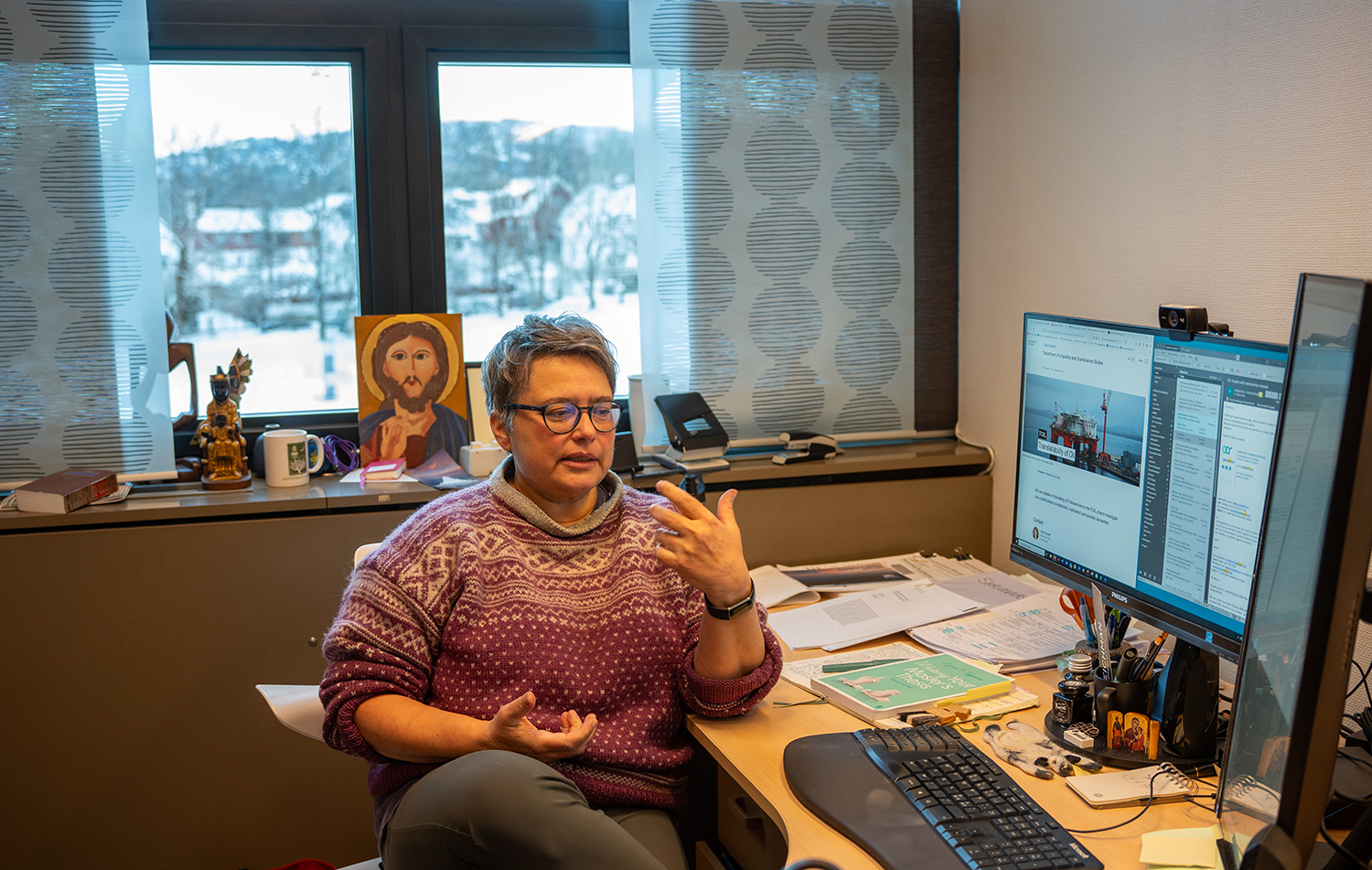 Marion Grau på kontoret sitt.